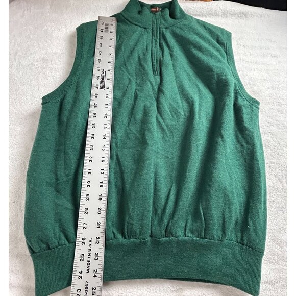 Peter Millar Mens Green Merino Wool Sleeveless 1/2 Zip Sweater Vest Size Large - Picture 7 of 7